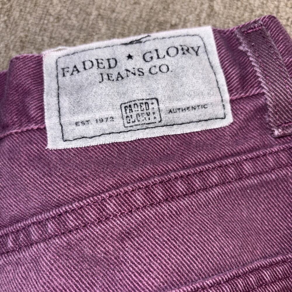 Vintage 90s Faded Glory Purple Garment Dyed Jeans Womens 12 Petite USA Grunge - Picture 2 of 10